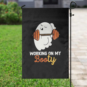 Halloween Gymer Garden Flag Working On My Booty Funny Ghost TS09 Print Your Wear