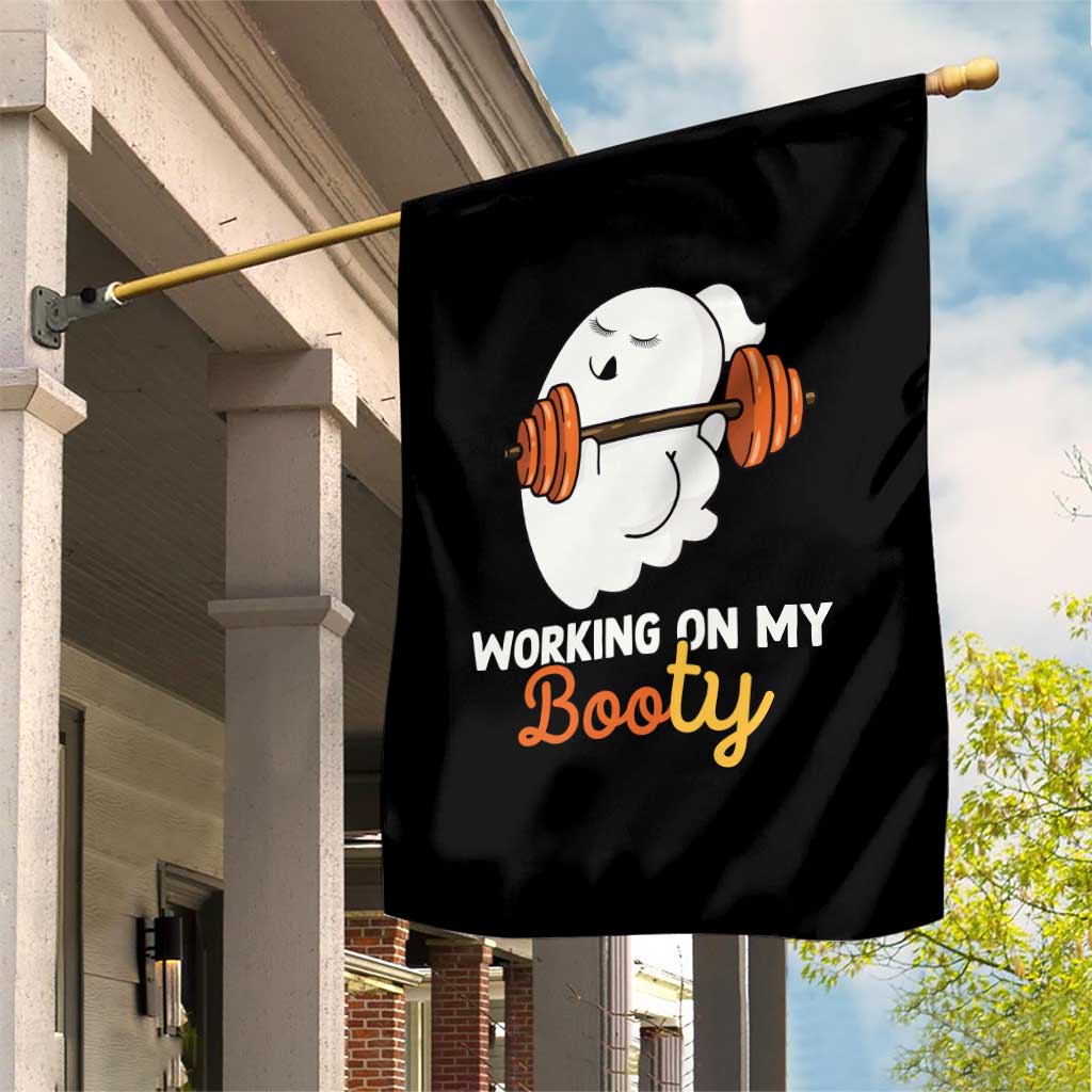 Halloween Gymer Garden Flag Working On My Booty Funny Ghost TS09 Print Your Wear