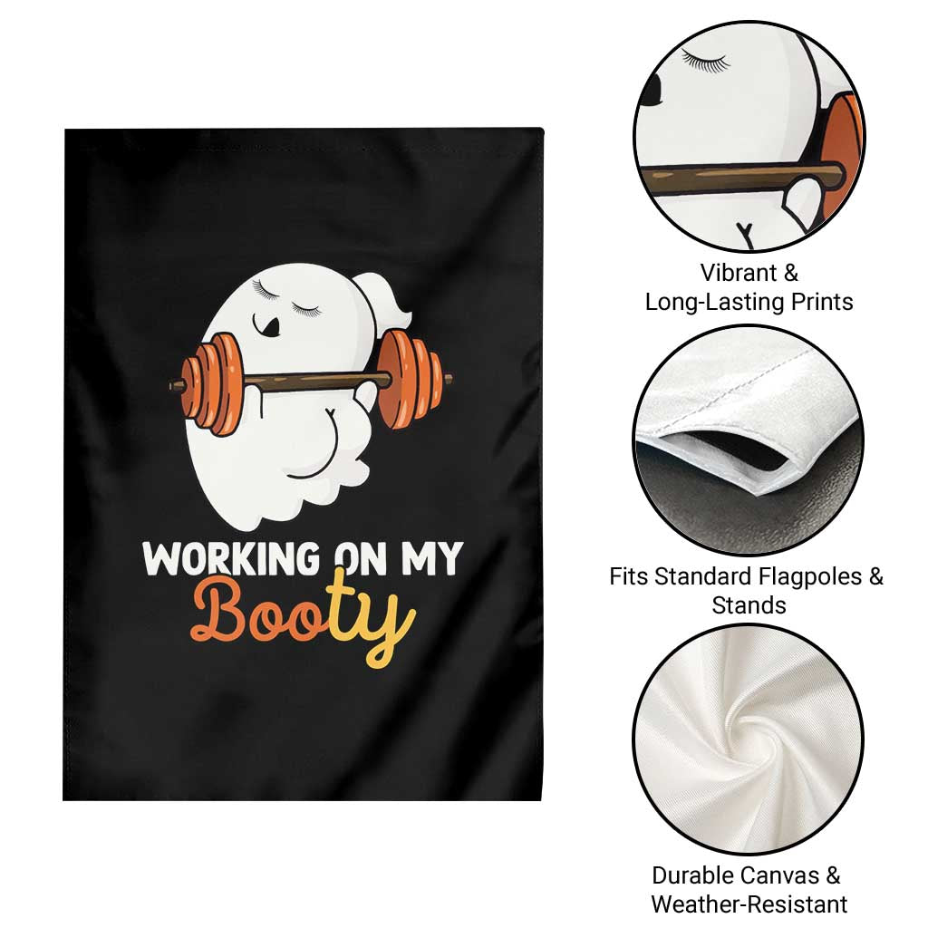 Halloween Gymer Garden Flag Working On My Booty Funny Ghost TS09 Print Your Wear