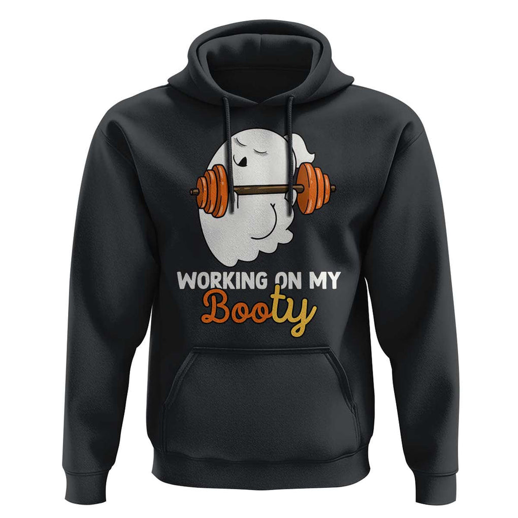 Halloween Gymer Hoodie Working On My Booty Funny Ghost TS09 Black Print Your Wear