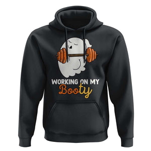 Halloween Gymer Hoodie Working On My Booty Funny Ghost TS09 Black Print Your Wear
