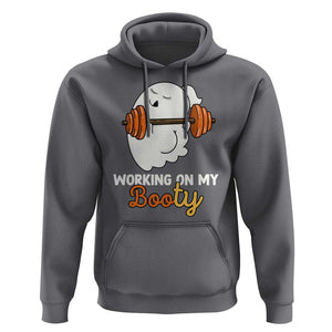 Halloween Gymer Hoodie Working On My Booty Funny Ghost TS09 Charcoal Print Your Wear