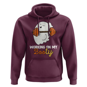 Halloween Gymer Hoodie Working On My Booty Funny Ghost TS09 Maroon Print Your Wear