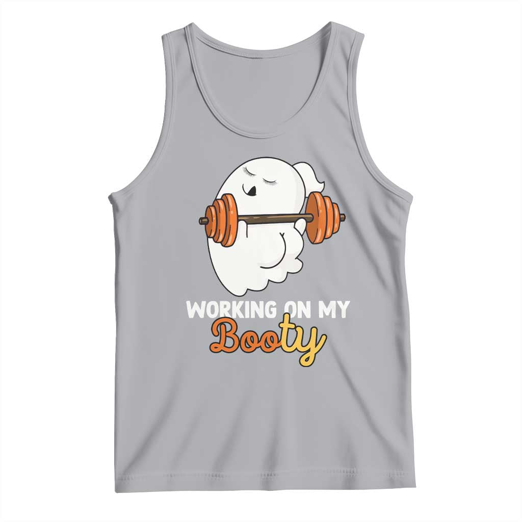 Halloween Gymer Tank Top Working On My Booty Funny Ghost TS09 Athletic Heather Print Your Wear