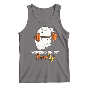 Halloween Gymer Tank Top Working On My Booty Funny Ghost TS09 Deep Heather Print Your Wear