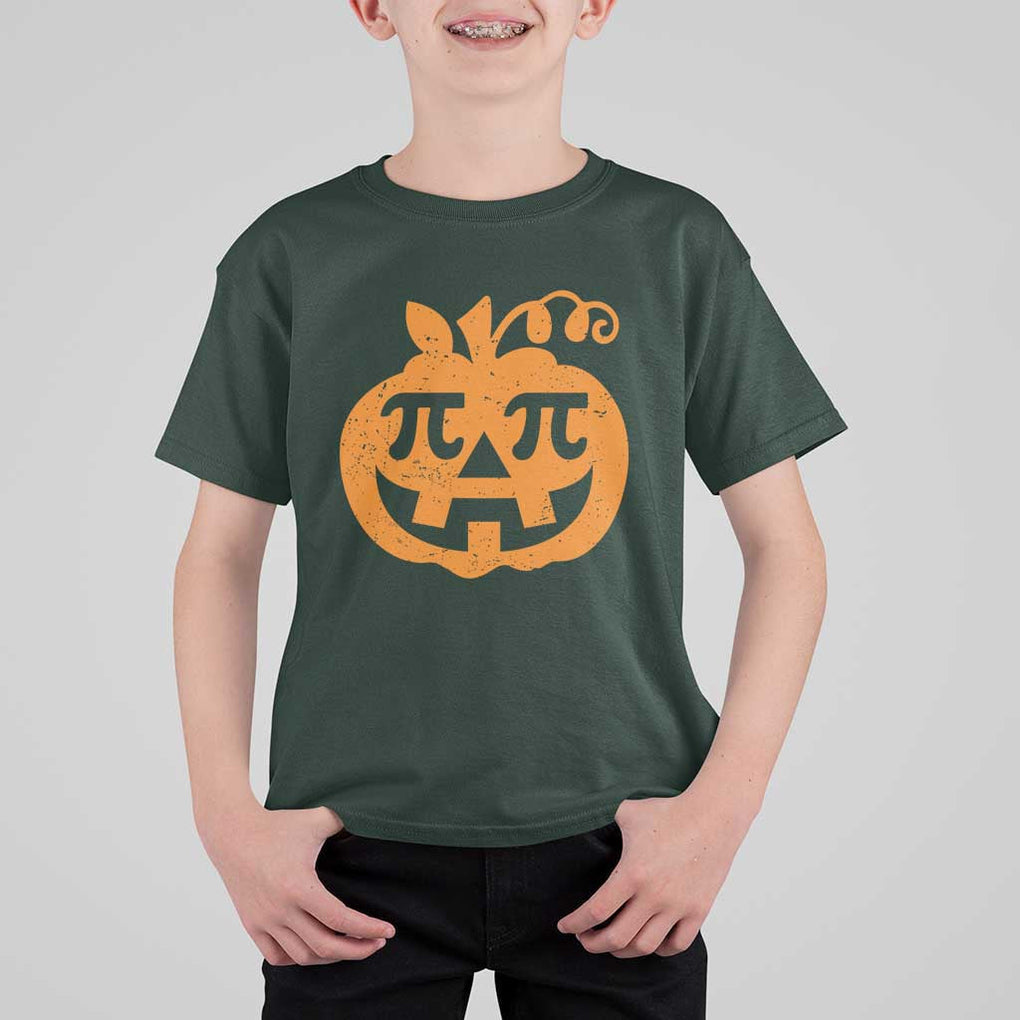Halloween Math Teacher Pi Pumpkin T Shirt For Kid TS09 Dark Forest Green Print Your Wear