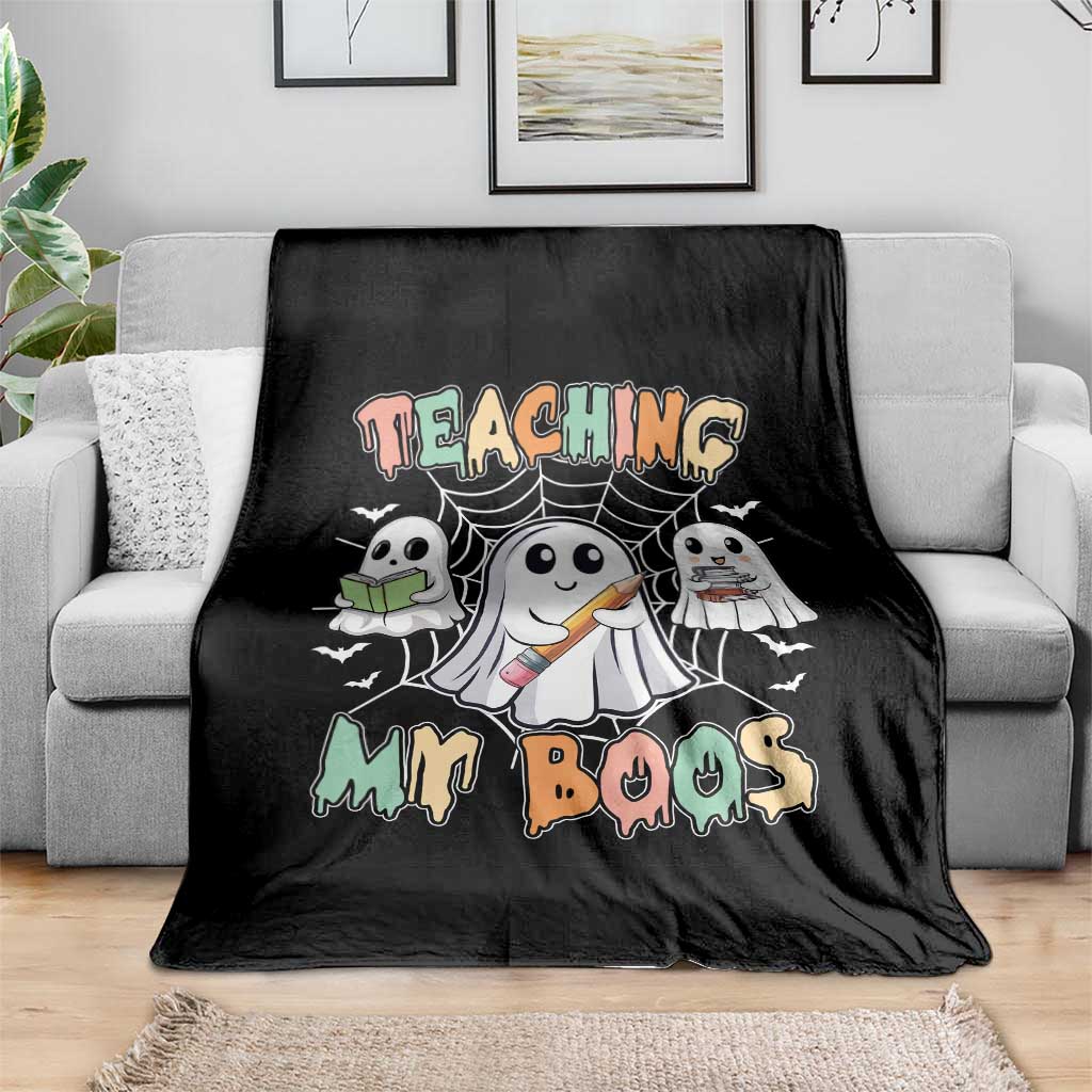 Teacher Halloween Throw Blanket Teaching My Boos Cute Ghost TS09 Print Your Wear