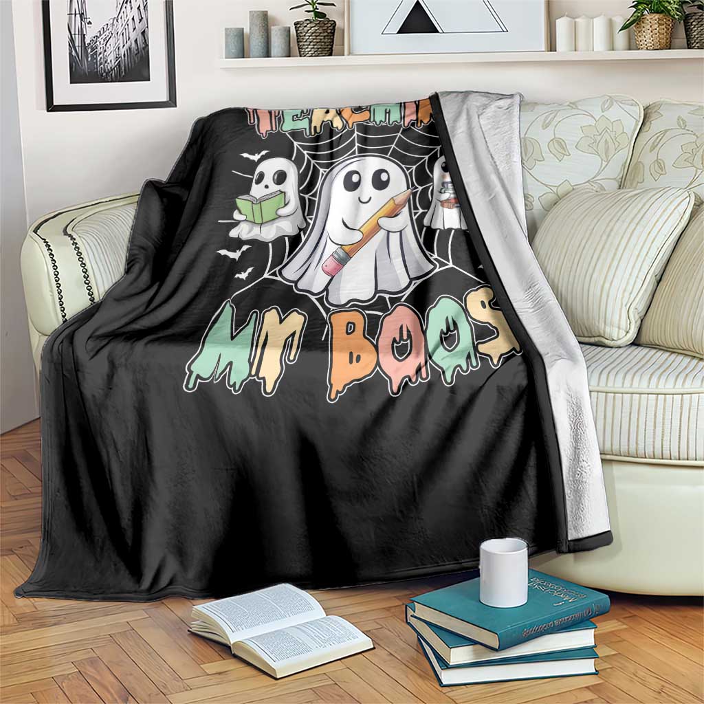 Teacher Halloween Throw Blanket Teaching My Boos Cute Ghost TS09 Print Your Wear