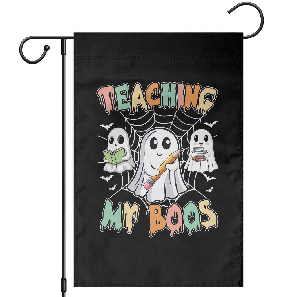 Teacher Halloween Garden Flag Teaching My Boos Cute Ghost TS09 Black Print Your Wear