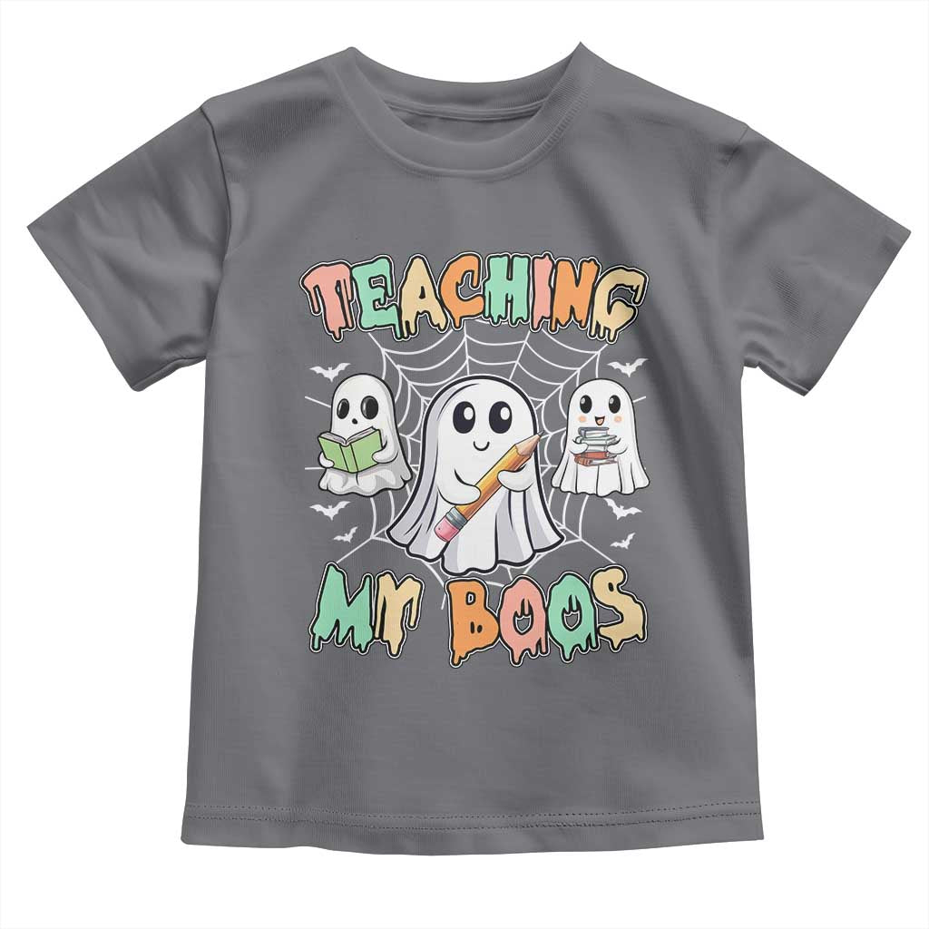 Teacher Halloween Baby Shirt Teaching My Boos Cute Ghost TS09 Charcoal Print Your Wear