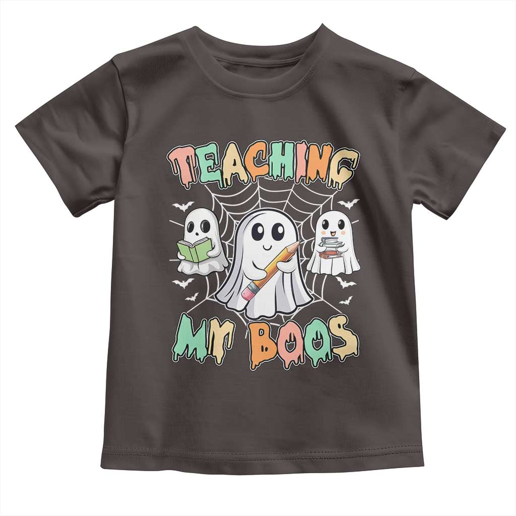 Teacher Halloween Baby Shirt Teaching My Boos Cute Ghost TS09 Dark Chocolate Print Your Wear
