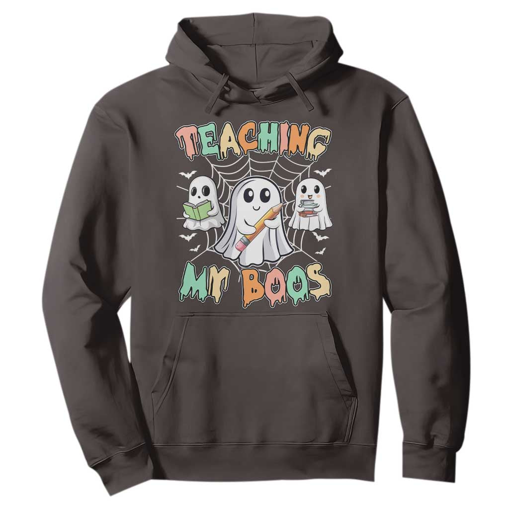 Teacher Halloween Hoodie Teaching My Boos Cute Ghost TS09 Dark Chocolate Print Your Wear