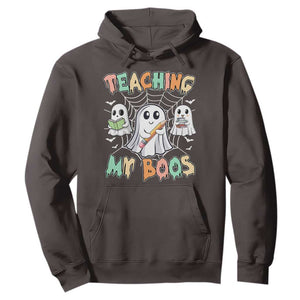 Teacher Halloween Hoodie Teaching My Boos Cute Ghost TS09 Dark Chocolate Print Your Wear