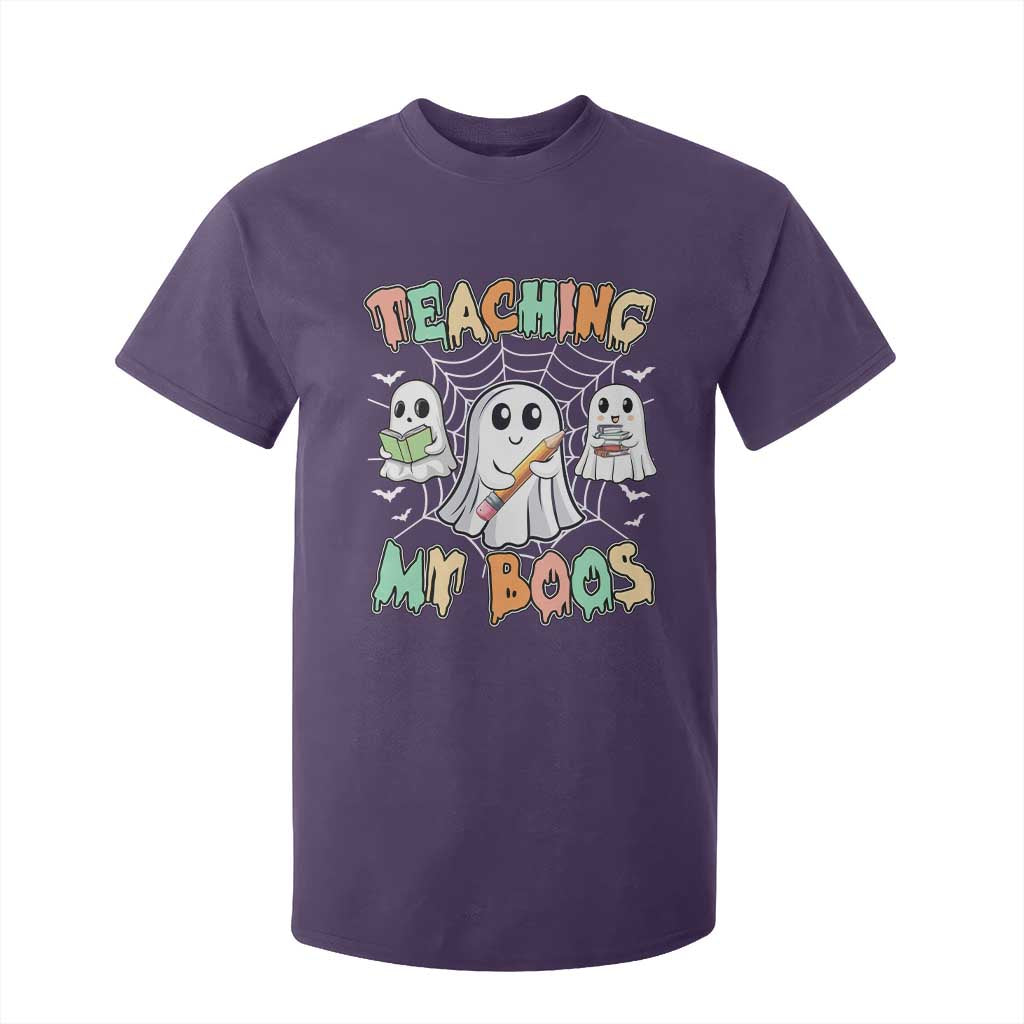 Teacher Halloween T Shirt For Kid Teaching My Boos Cute Ghost TS09 Purple Print Your Wear