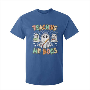 Teacher Halloween T Shirt For Kid Teaching My Boos Cute Ghost TS09 Royal Blue Print Your Wear