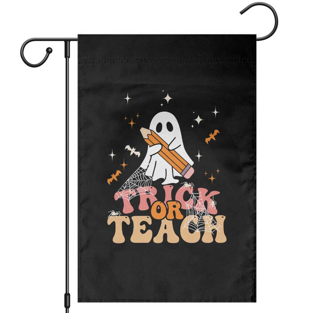 Teacher Halloween Garden Flag Trick Or Teach Ghost TS09 Black Print Your Wear