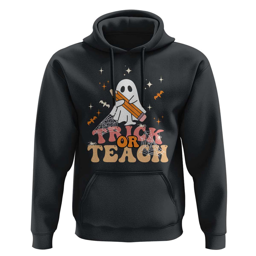 Teacher Halloween Hoodie Trick Or Teach Ghost TS09 Black Print Your Wear
