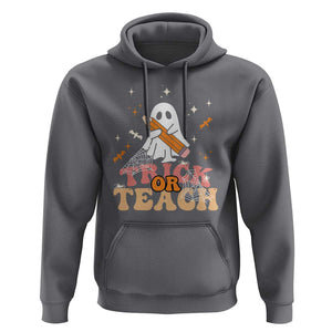 Teacher Halloween Hoodie Trick Or Teach Ghost TS09 Charcoal Print Your Wear
