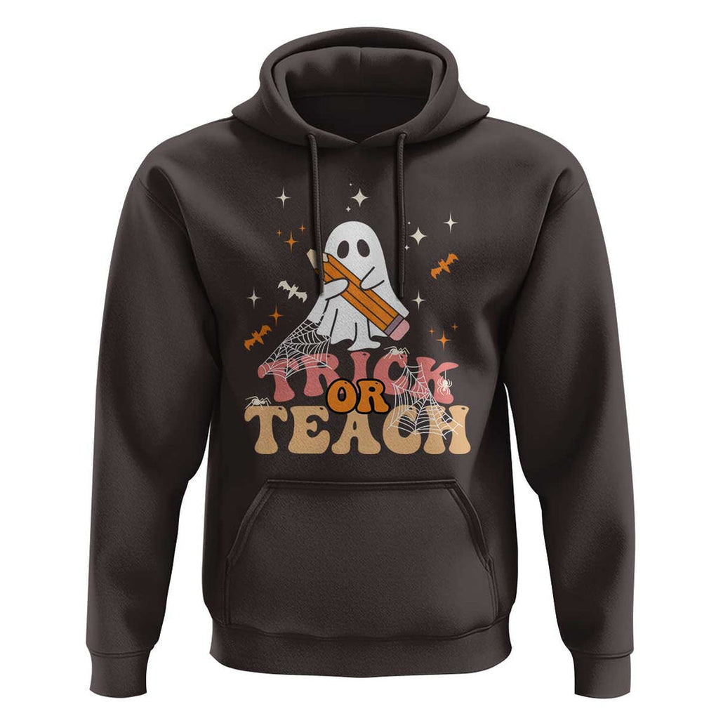 Teacher Halloween Hoodie Trick Or Teach Ghost TS09 Dark Chocolate Print Your Wear