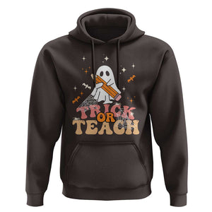 Teacher Halloween Hoodie Trick Or Teach Ghost TS09 Dark Chocolate Print Your Wear