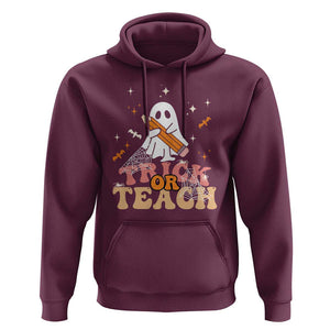 Teacher Halloween Hoodie Trick Or Teach Ghost TS09 Maroon Print Your Wear