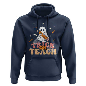 Teacher Halloween Hoodie Trick Or Teach Ghost TS09 Navy Print Your Wear