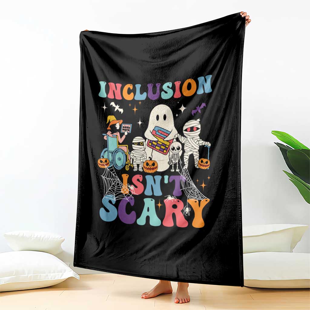 Special Teacher Halloween Throw Blanket Inclusion Isn't Scary TS09 Print Your Wear