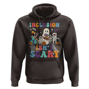 Special Teacher Halloween Hoodie Inclusion Isn't Scary TS09 Dark Chocolate Print Your Wear