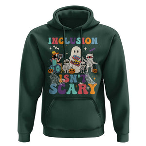 Special Teacher Halloween Hoodie Inclusion Isn't Scary TS09 Dark Forest Green Print Your Wear