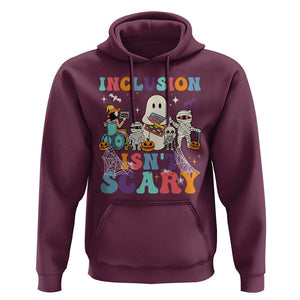 Special Teacher Halloween Hoodie Inclusion Isn't Scary TS09 Maroon Print Your Wear