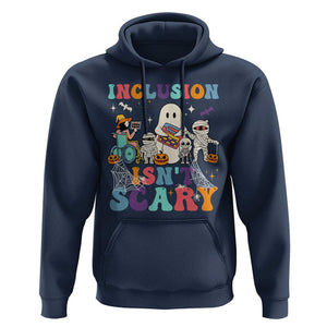 Special Teacher Halloween Hoodie Inclusion Isn't Scary TS09 Navy Print Your Wear