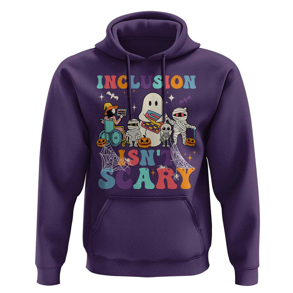 Special Teacher Halloween Hoodie Inclusion Isn't Scary TS09 Purple Print Your Wear