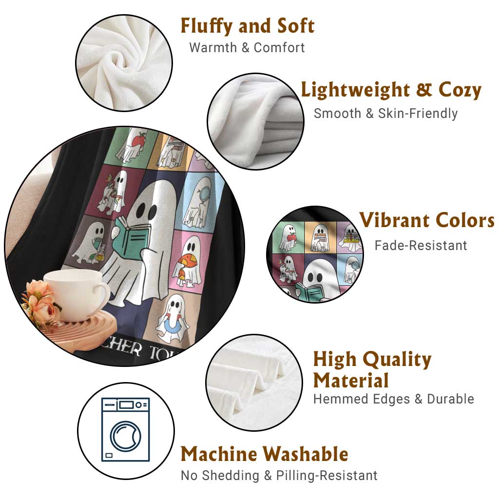 Science Teacher Halloween Throw Blanket Spooky Teacher Era TS09 Print Your Wear