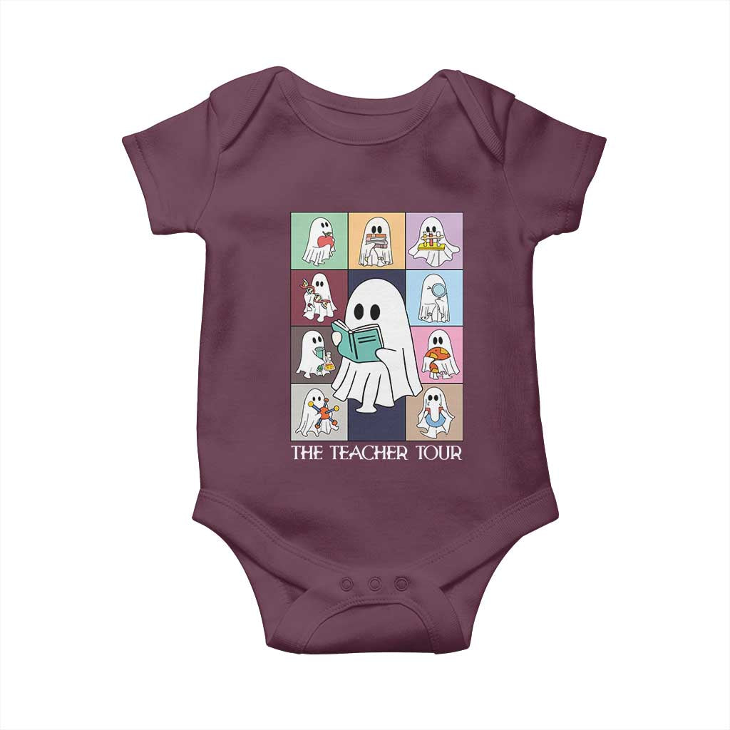 Science Teacher Halloween Baby Onesie Spooky Teacher Era TS09 Maroon Print Your Wear