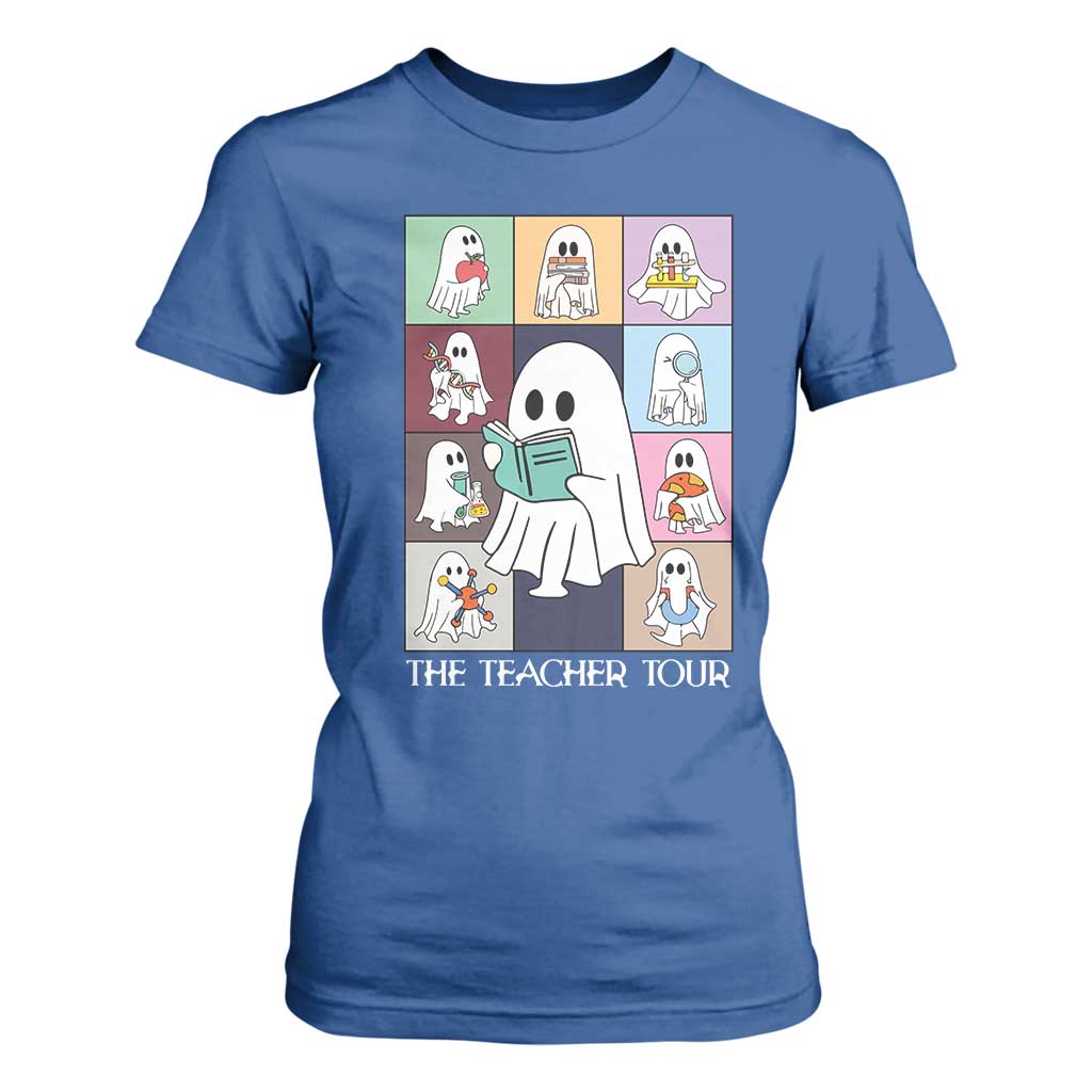 Science Teacher Halloween T Shirt For Women Spooky Teacher Era TS09 Royal Blue Print Your Wear