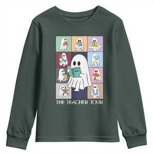 Science Teacher Halloween Youth Sweatshirt Spooky Teacher Era TS09 Dark Forest Green Print Your Wear