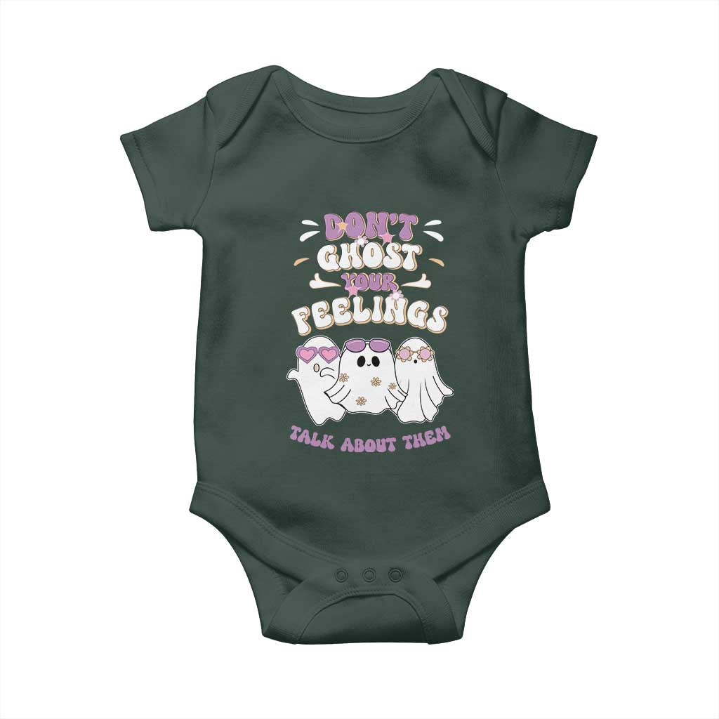 School Counselor Halloween Baby Onesie Don't Ghost Your Feelings Spooky Mental Health TS09 Print Your Wear