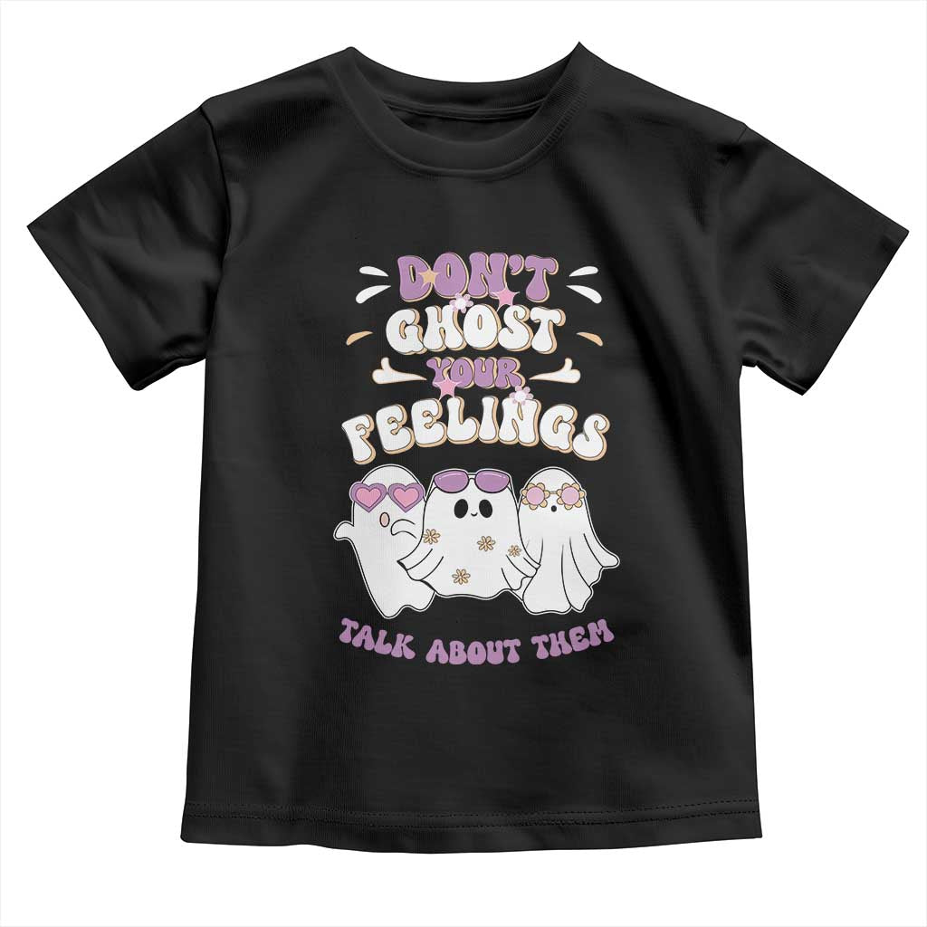 School Counselor Halloween Baby Shirt Don't Ghost Your Feelings Spooky Mental Health TS09 Black Print Your Wear