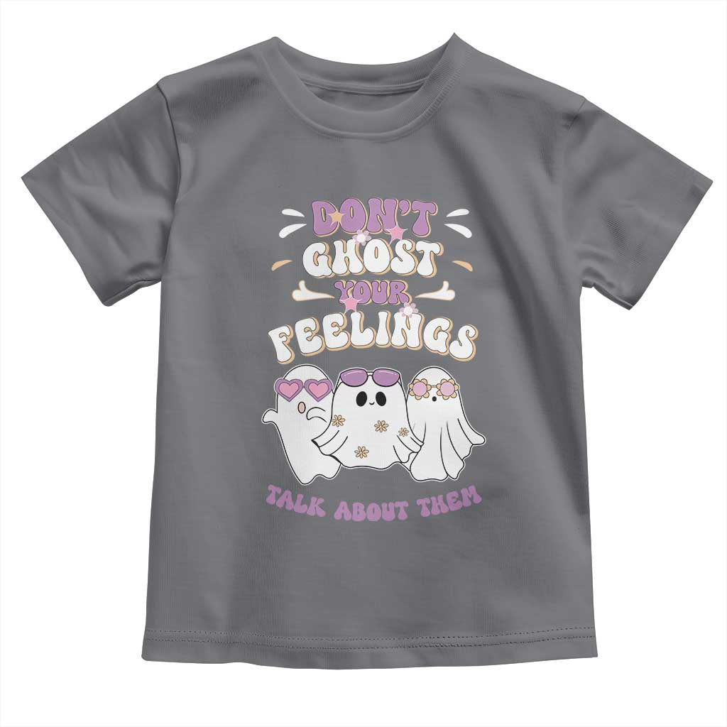 School Counselor Halloween Baby Shirt Don't Ghost Your Feelings Spooky Mental Health TS09 Charcoal Print Your Wear