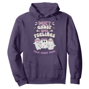 School Counselor Halloween Hoodie Don't Ghost Your Feelings Spooky Mental Health TS09 Purple Print Your Wear
