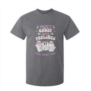 School Counselor Halloween T Shirt For Kid Don't Ghost Your Feelings Spooky Mental Health TS09 Charcoal Print Your Wear