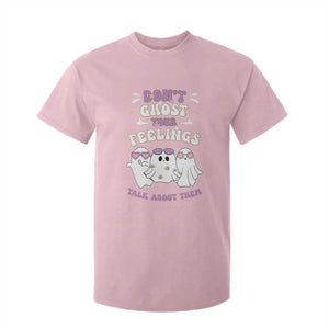 School Counselor Halloween T Shirt For Kid Don't Ghost Your Feelings Spooky Mental Health TS09 Light Pink Print Your Wear