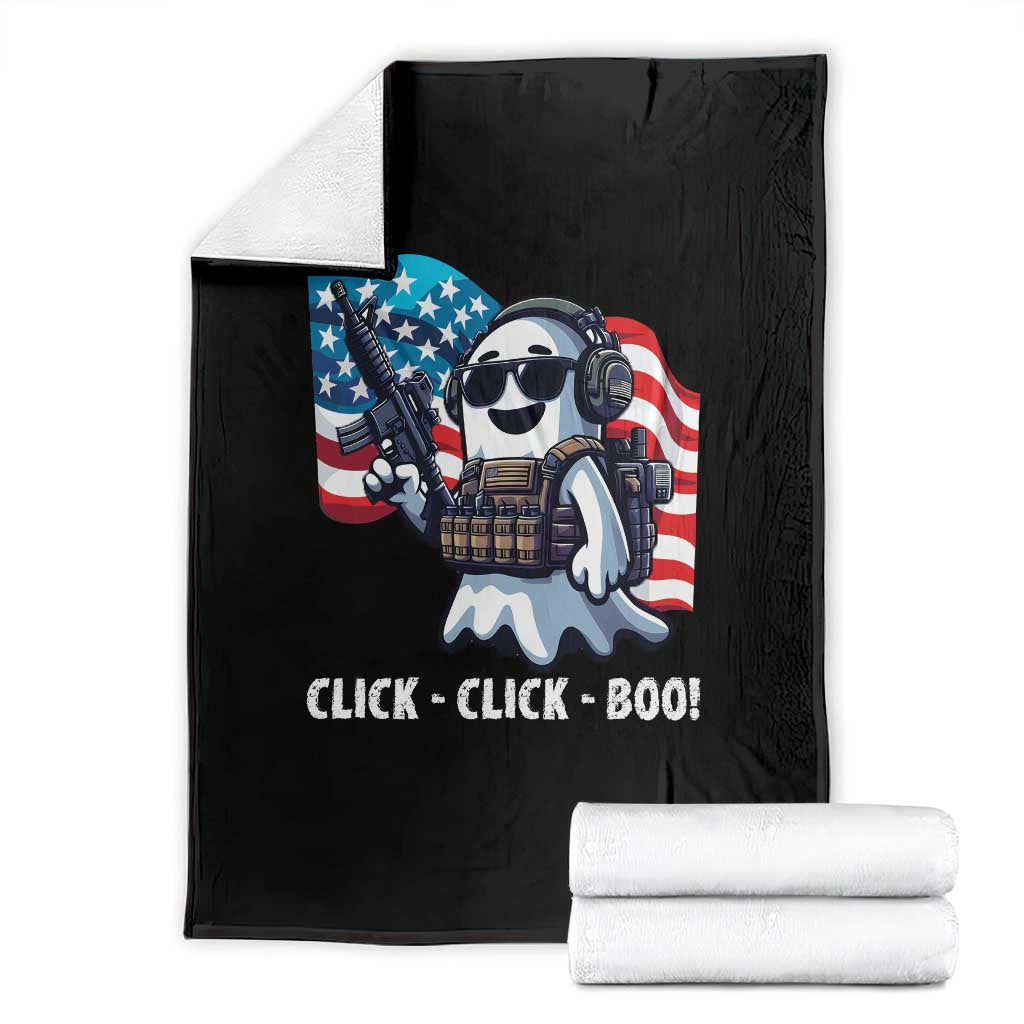 Halloween Veteran Throw Blanket Click Click Boo Army TS09 Black Print Your Wear