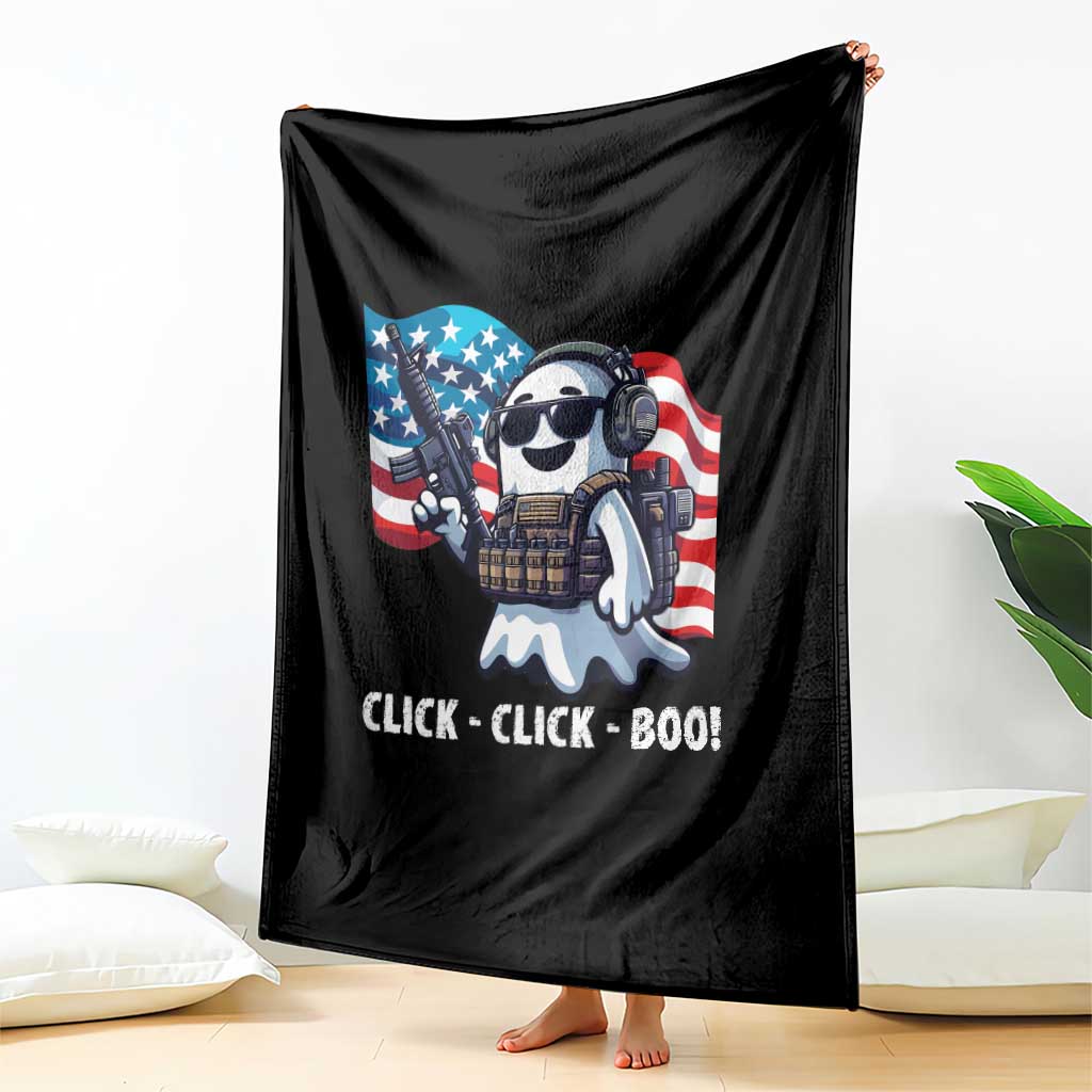 Halloween Veteran Throw Blanket Click Click Boo Army TS09 Print Your Wear