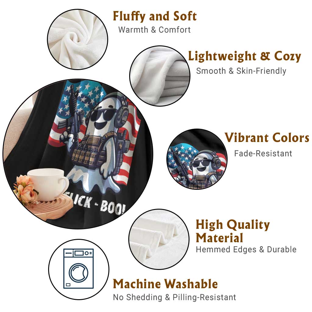 Halloween Veteran Throw Blanket Click Click Boo Army TS09 Print Your Wear