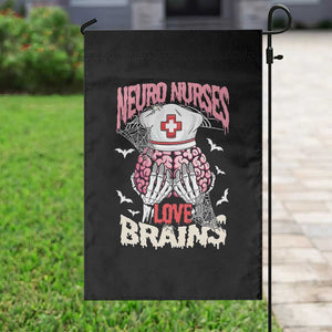 Nurse Halloween Garden Flag Neuro Nurses Love Brains Skeleton TS09 Print Your Wear