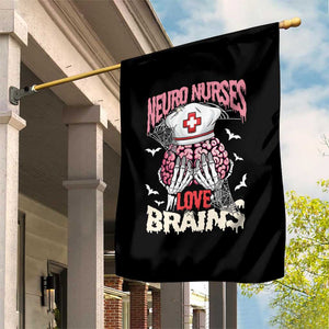 Nurse Halloween Garden Flag Neuro Nurses Love Brains Skeleton TS09 Print Your Wear