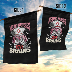 Nurse Halloween Garden Flag Neuro Nurses Love Brains Skeleton TS09 Print Your Wear