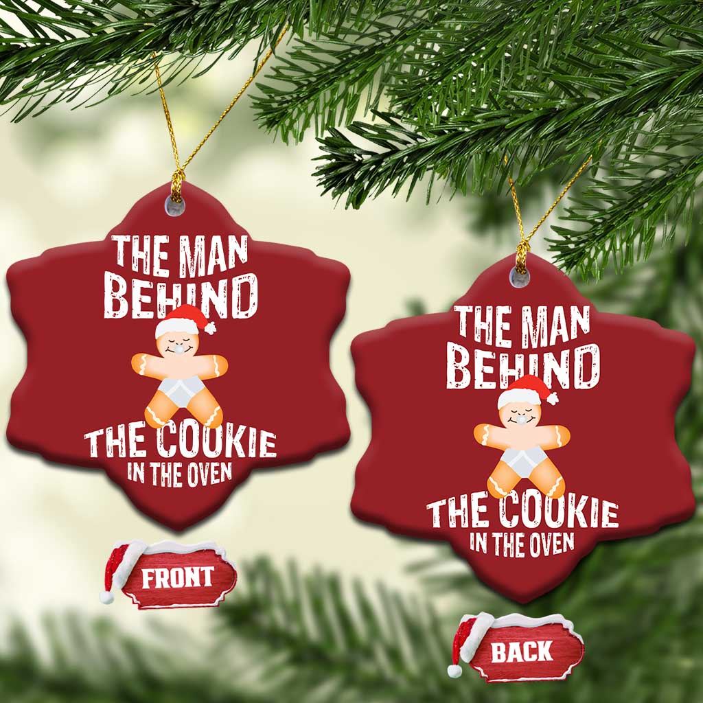Xmas Pregnancy Christmas Ornament The Man Behind The Cookie In The Oven Gingerbread Baby TS09 Snow Flake Red Print Your Wear
