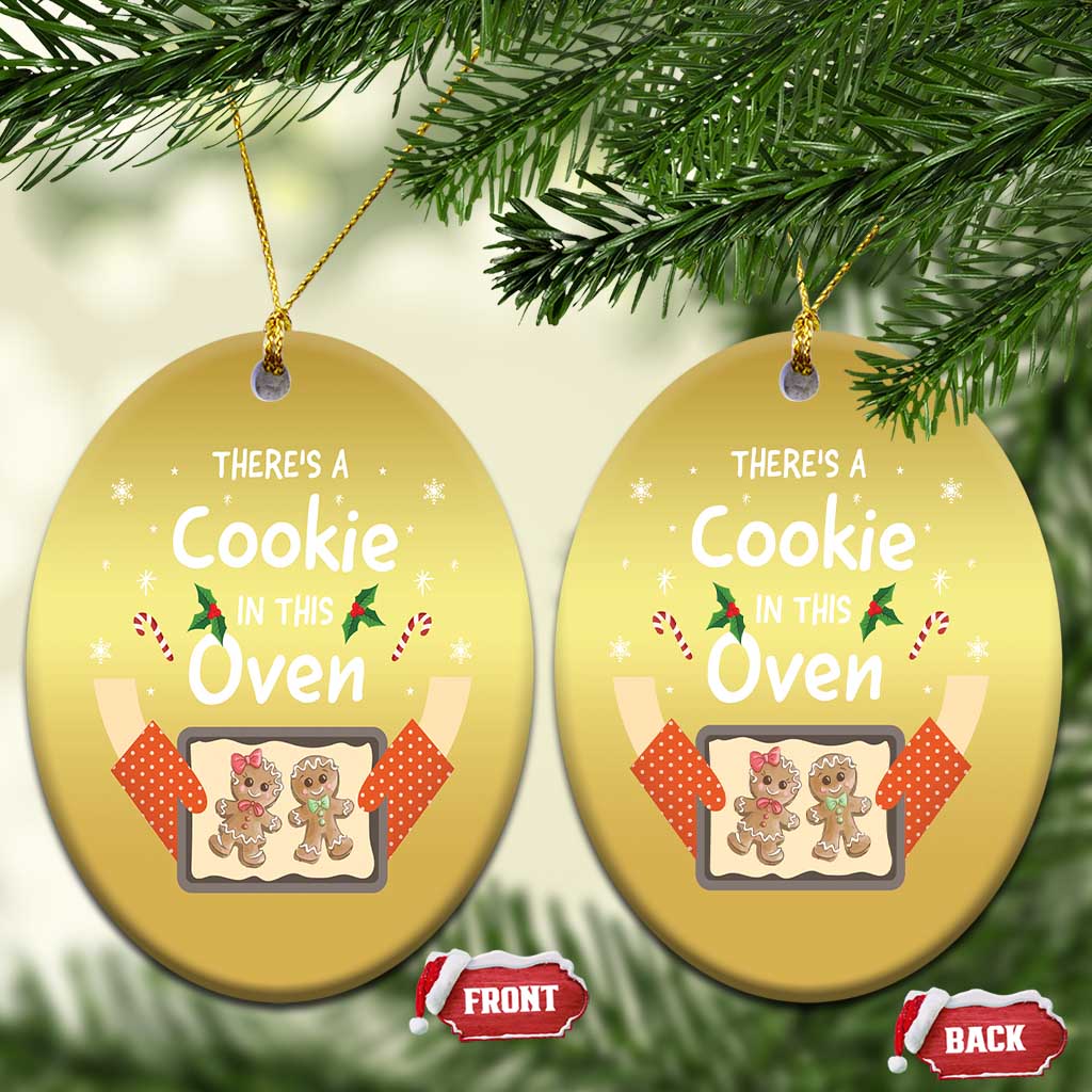 Xmas Pregnancy Christmas Ornament Gingerbread Baby Cookie In This Oven TS09 Oval Gold Print Your Wear